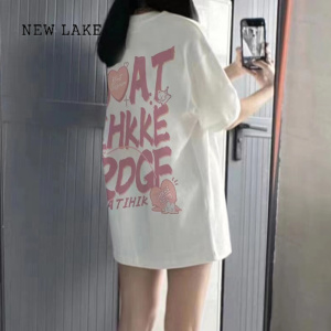 NEW LAKE设计感小众短袖T恤女夏美式复古oversizet宽松慵懒百搭半袖上衣服