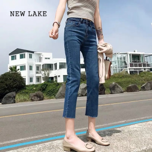 NEW LAKE小个子春款直筒牛仔裤女春秋2024年早春新款夏季薄款法棍烟管裤子