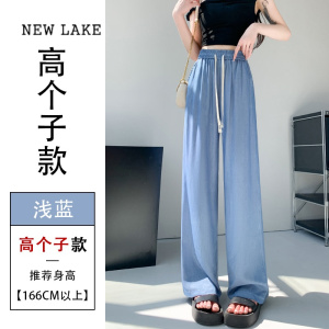 NEW LAKE牛仔裤女夏季薄款2024新款小个子冰丝阔腿裤高腰显瘦凉凉女裤