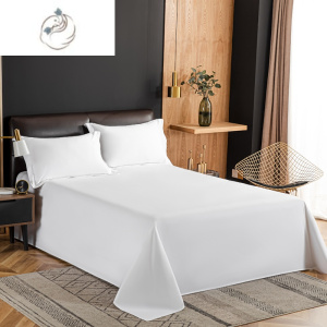 舒适主义宾馆酒店单件纯白床单被套枕套单品民宿客栈单人双人床上用品配套
