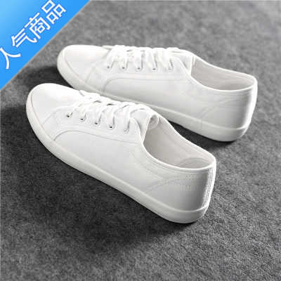 SUNTEK2023年夏季新款白色帆布鞋女韩版百搭平底板鞋复古运动休闲小白鞋
