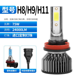 LED汽车大灯h1灯泡h7超亮h4聚光远近一体9005改装9012车灯h11强光