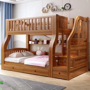 登喜华菲 全实木儿童上下床双层床多功能组合大人两层上下铺木床高低子母床