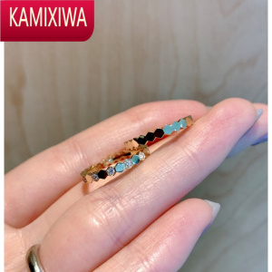 KAMIXIWA蜂巢戒指女金食指指环小众设计网红日式轻奢蜂窝时尚个性ins潮
