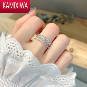 KAMIXIWA可调节食指锆石戒指女开口时尚个性ins潮复古网红指环日韩戒子