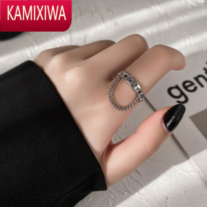 KAMIXIWA欧美复古戒指女小众设计时尚个性ins潮冷淡风开口戒嘻哈食指指环