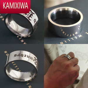 KAMIXIWA装饰戒指男潮ins复古尾戒单身食指饰品个性钛钢不掉色宝石指环女