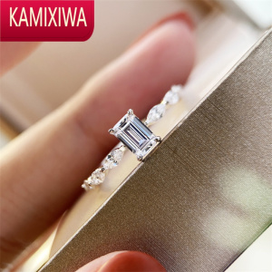KAMIXIWA四爪钻戒椭圆蛋形70分戒指女设计小众结婚银戒指轻奢个性时尚
