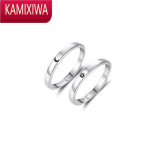 KAMIXIWA情侣戒指银一对简约小众设计感对戒520情人节纪念礼物送男女友