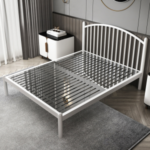 迪玛森定制加厚不锈钢床1.2米单人1.5米1.8米双人欧式白色黑色网红铁艺床架单人床