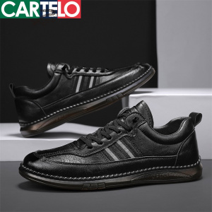 [线下专柜同款]卡帝乐鳄鱼(CARTELO)新款时尚休闲男士小皮鞋休闲鞋男鞋