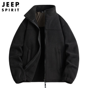 JEEP吉普摇粒绒外套情侣款冬季加绒加厚摇粒绒拉链卫衣