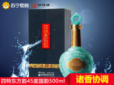 四特 东方韵国韵 45度 500ml单瓶装 特香型白酒用券499减200