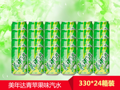 美年达(mirinda) 青苹果味汽水 330ml*24瓶 箱装(新老包装随机发货)