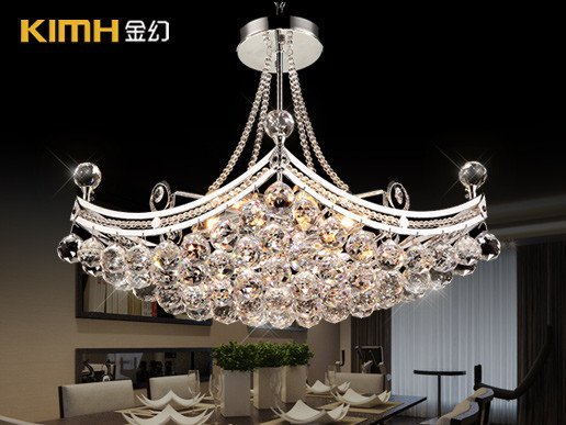 金幻水晶灯欧式复古卧室灯餐吊灯灯具 另购5头e27光源