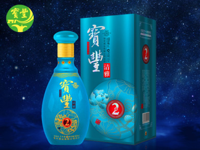 宝丰酒清雅2品46度国产纯粮白酒 包邮清雅香型纯粮固态发酵瓶型漂亮