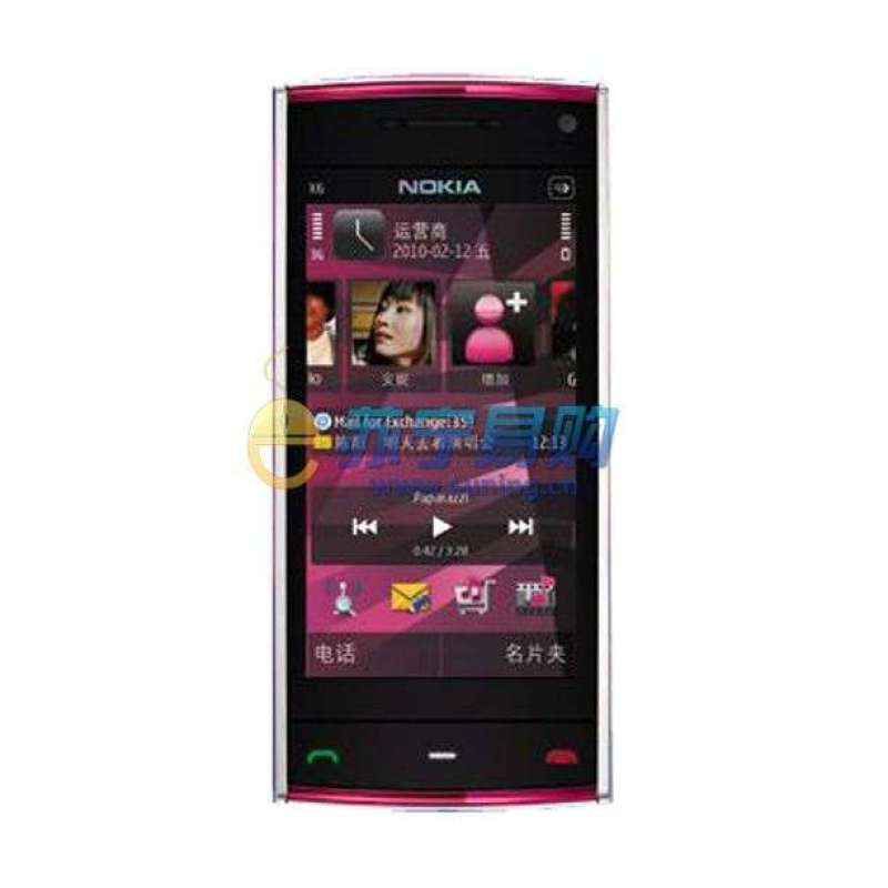 诺基亚手机X6-00 16GB(迷迭)(粉)