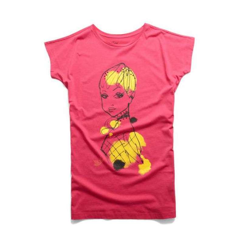 佐丹奴女装时尚插画印花Big Tee013910010015202(天堂玫瑰红/中码)