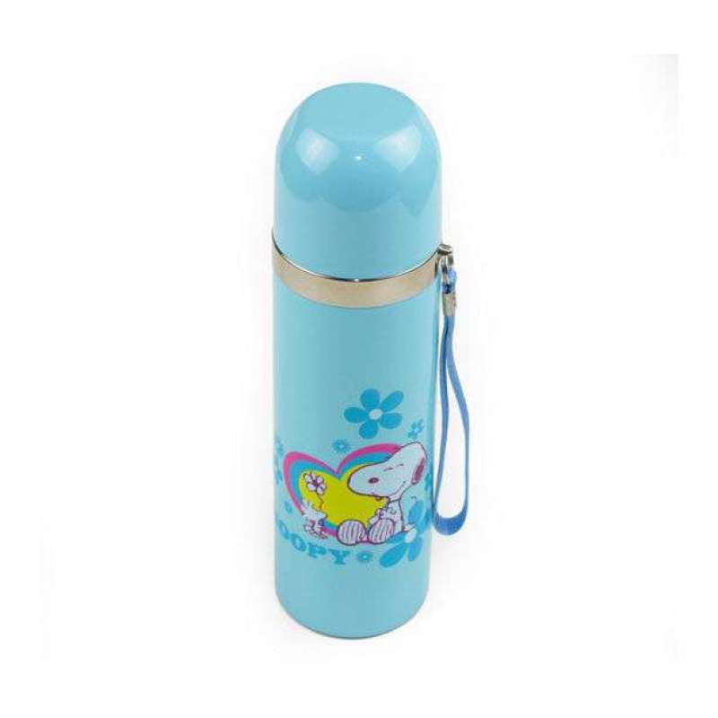 史努比吸管儿童壶外挂背带T-SP512蓝350ml