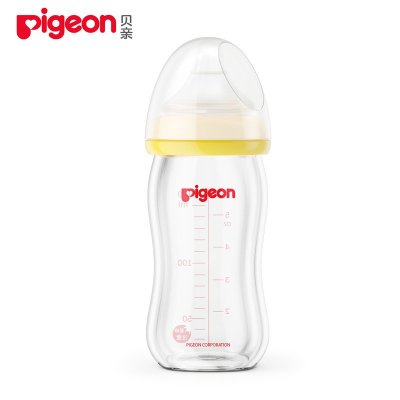 pigeon 贝亲  AA73 自然实感宽口径玻璃奶瓶 240ml *3件 +凑单品