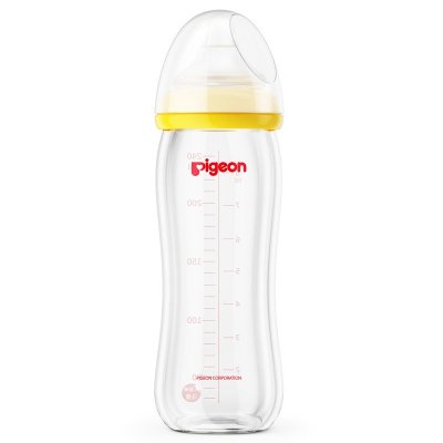 pigeon 贝亲 AA71 自然实感 宽口径玻璃奶瓶 240ml *3件 +凑单品