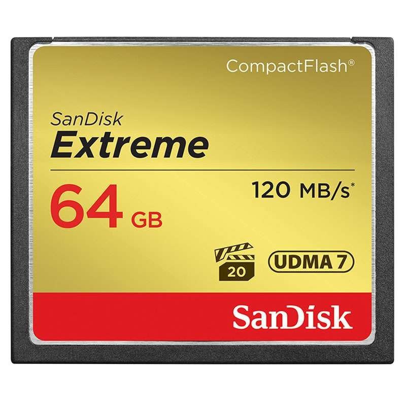 闪迪（SanDisk） 高速 CF存储卡 64GB 800X 读速120Mb/s 单方相机CF卡