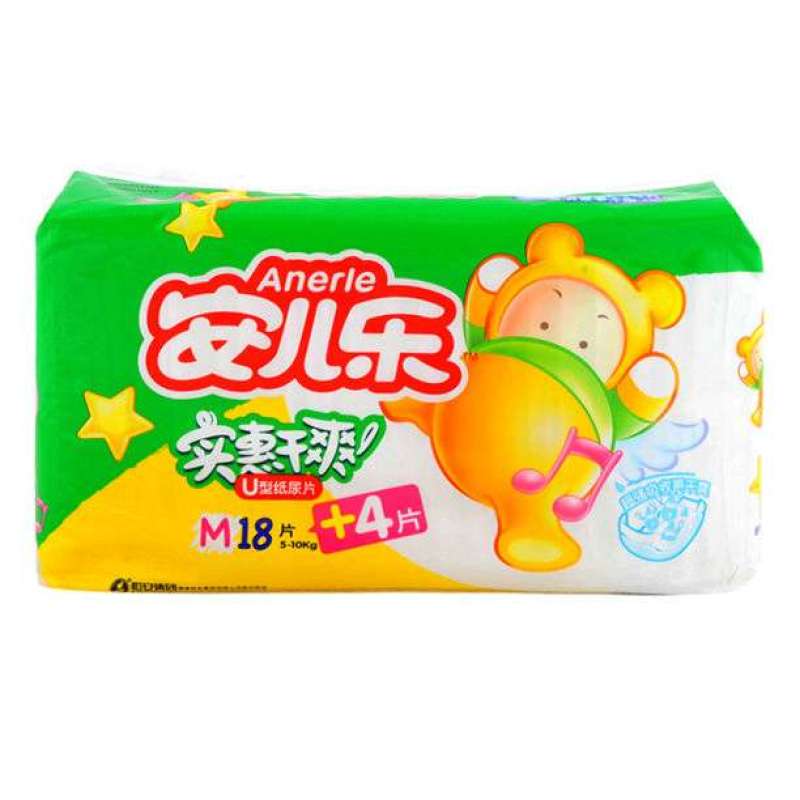 安儿乐实惠干爽纸尿片M号18+4片
