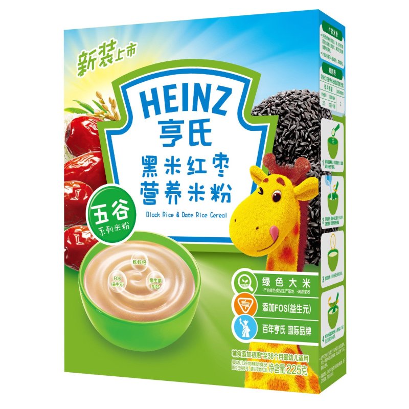 亨氏(Heinz)黑米红枣营养米粉225g