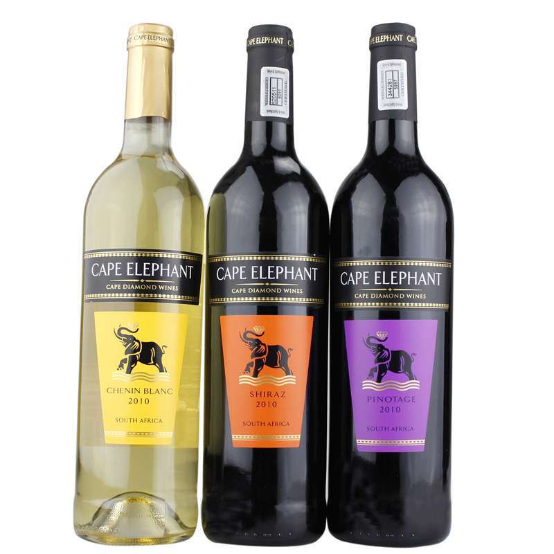 南非开普大象.色拉干红葡萄酒 单礼袋装高清实拍图