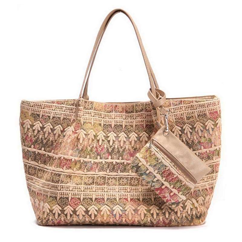 JUSTSTAR欧时纳 正品女包蕾丝花园唯美单肩包 475杏色