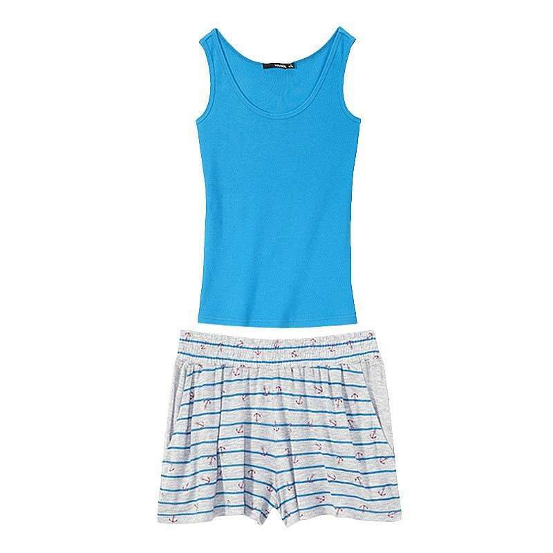 VANCL凡客诚品 海魂系列背心短裤家居套装 湖蓝色 XXL