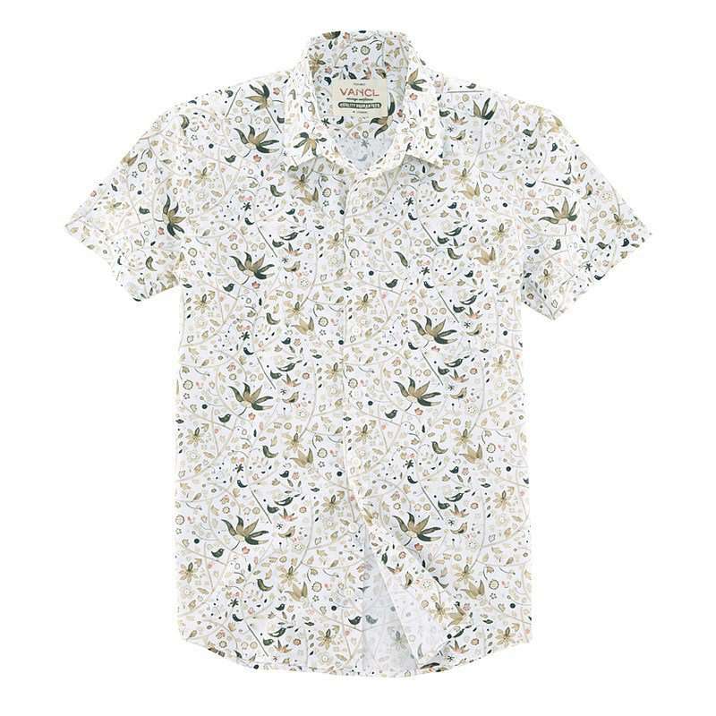 VANCL凡客诚品 时尚印花短袖衬衫 花型图案C S