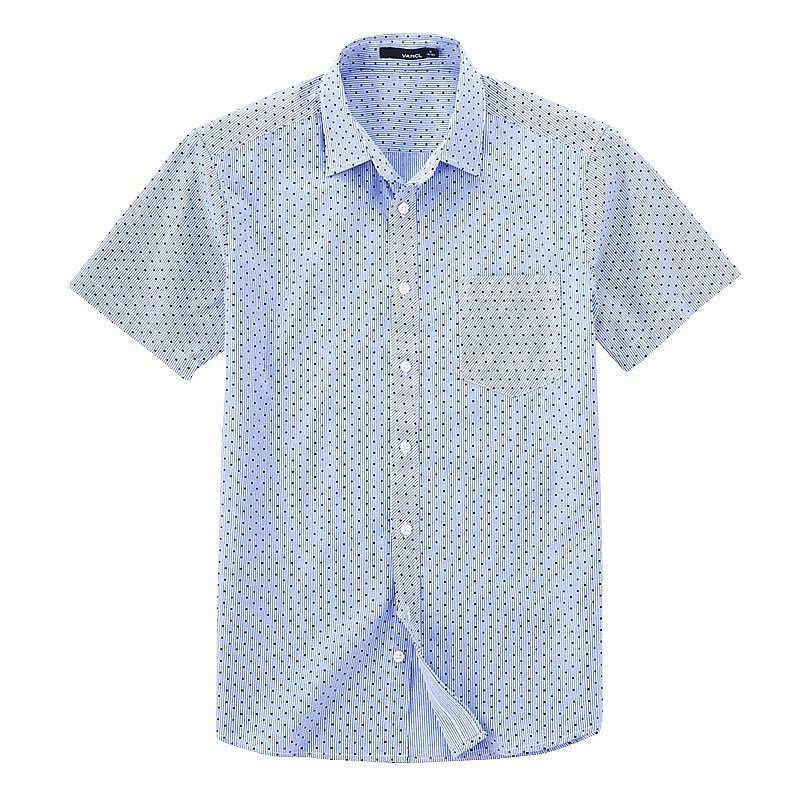 VANCL凡客诚品 小圆点条纹短袖衬衫 圆点蓝白条 XXL