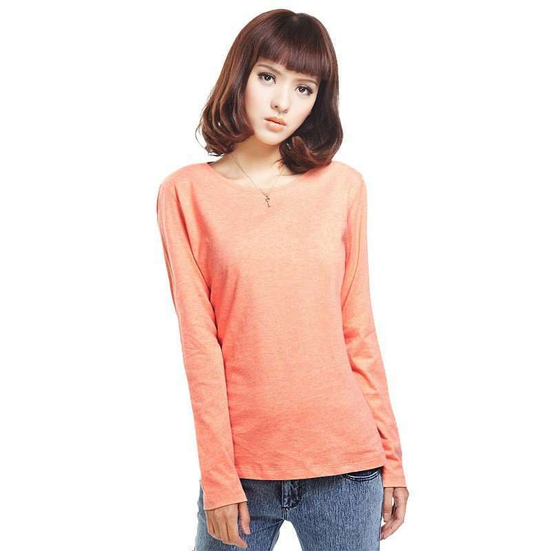 VANCL凡客诚品 [VT]基础百搭花纱长袖T恤(女款) (花)橘粉色 S