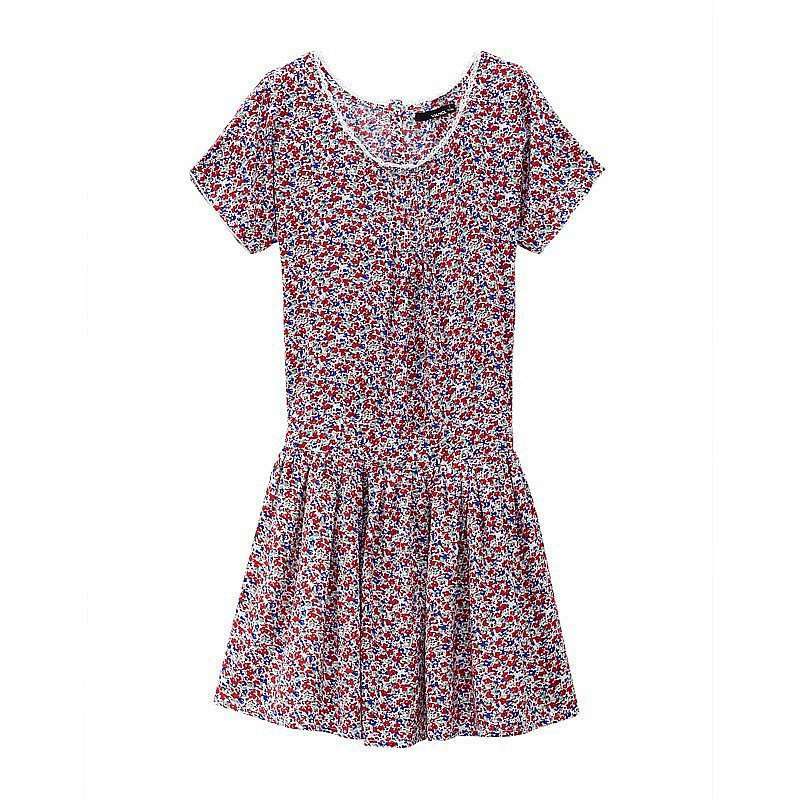 VANCL凡客诚品 甜美印花连衣裙 红色印花 M