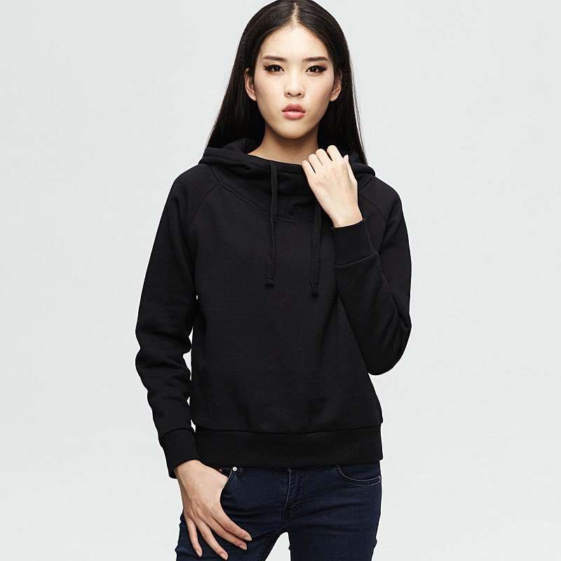 VANCL凡客诚品 Boyfriend 高领套头卫衣(女款) 黑色 M