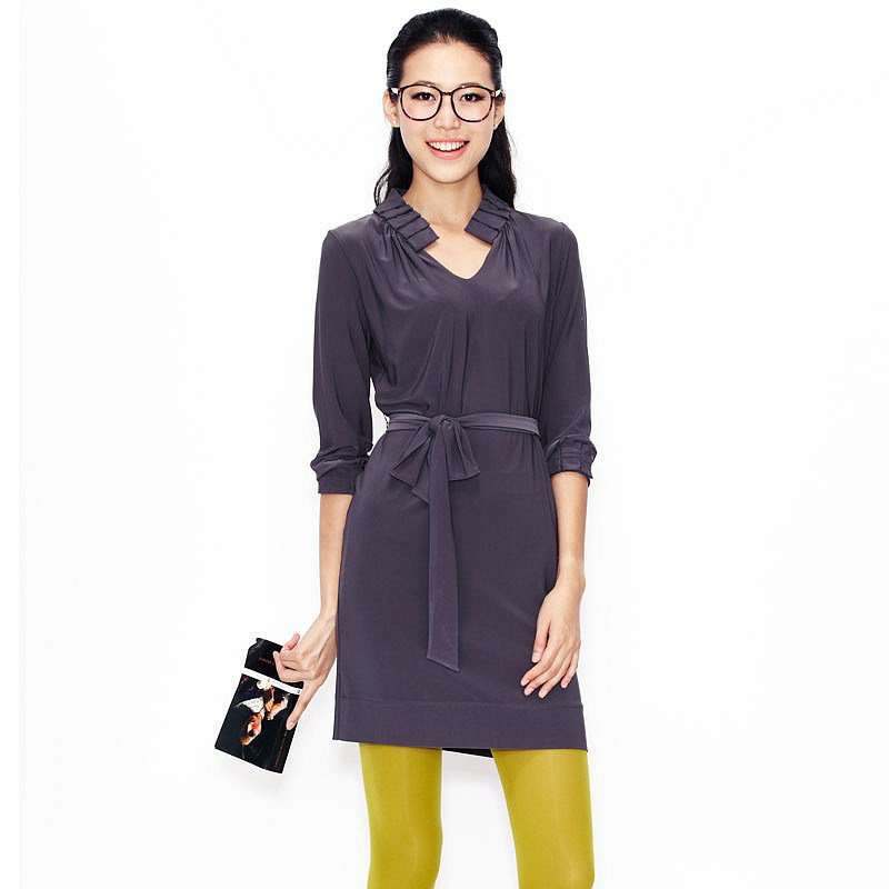 VANCL凡客诚品 Taylor ruched V领分袖连衣裙