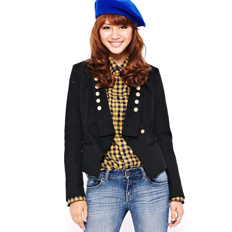 VANCL凡客诚品 Julia 军装风西服 黑色 XS