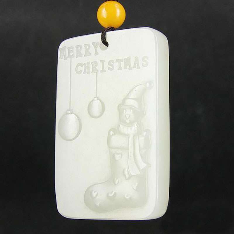 御灵珠宝 和田玉 白玉 小熊穿袜 0109020100014