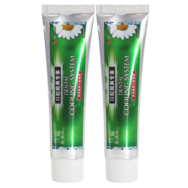 LG竹盐炫润白清骓洋甘菊牙膏100g*2