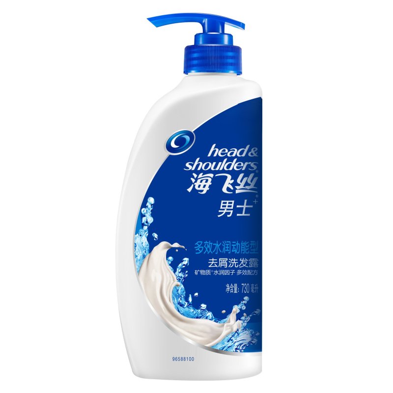 海飞丝男士去屑洗发露洗发水劲感水润730ml