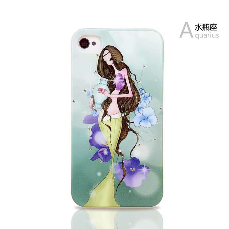 幻响苹果附件(i-mu)iPhone4S手机壳 星座花语系列 水瓶座