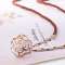 玛蒂迩珠宝 进口奥地利水晶项链项坠吊坠 长款 毛衣链 日韩时尚饰品 玫瑰花 咖啡色绳