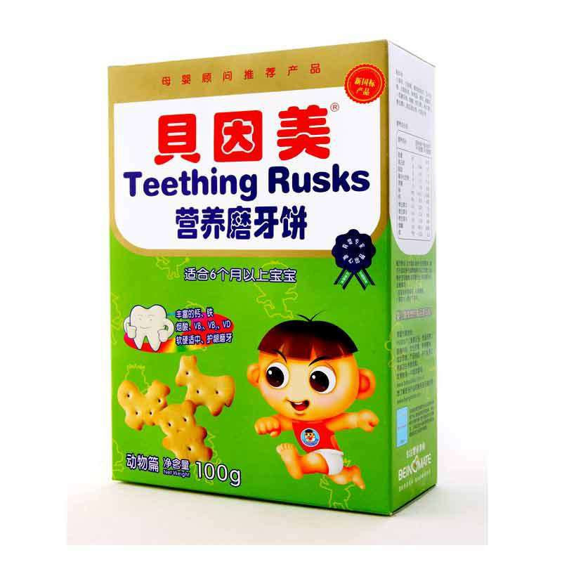 贝因美营养磨牙饼干(动物篇)100g/盒