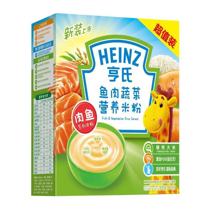 Heinz亨氏鱼肉蔬菜营养米粉400g