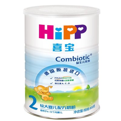 HiPP 喜宝 益生元系列 较大婴儿配方奶粉 2段 800g *3件