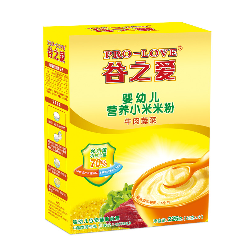谷之爱婴幼儿营养小米米粉牛肉蔬菜225g