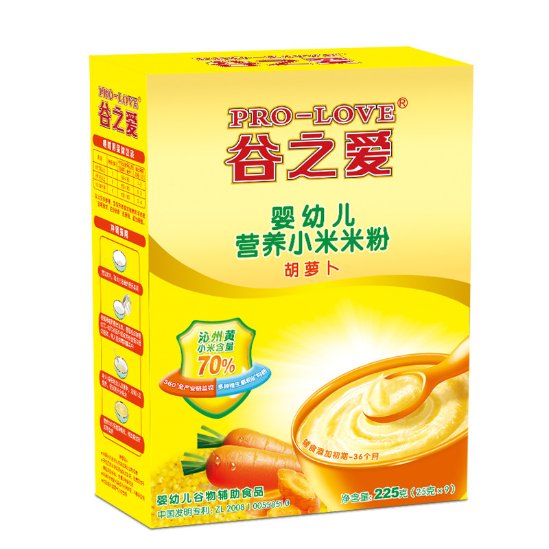 谷之爱婴幼儿营养小米米粉胡萝卜225g