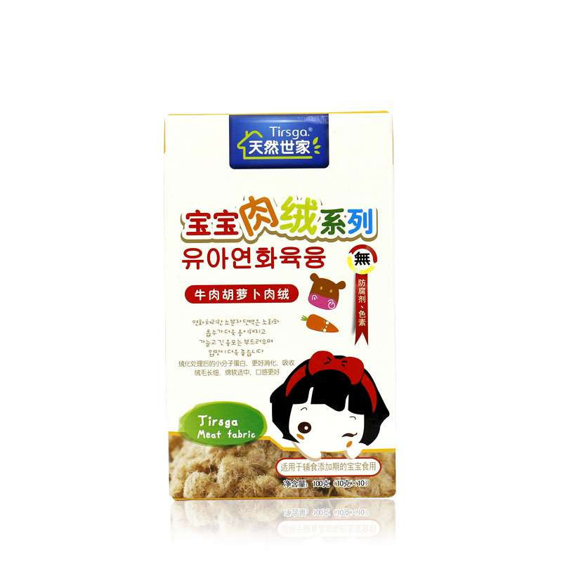 天然世家牛肉胡萝卜肉绒100g