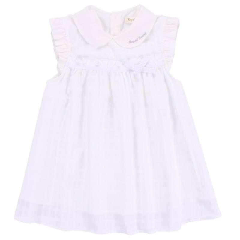 皇家宝贝女童提花翻领连衣裙322920115白色/110